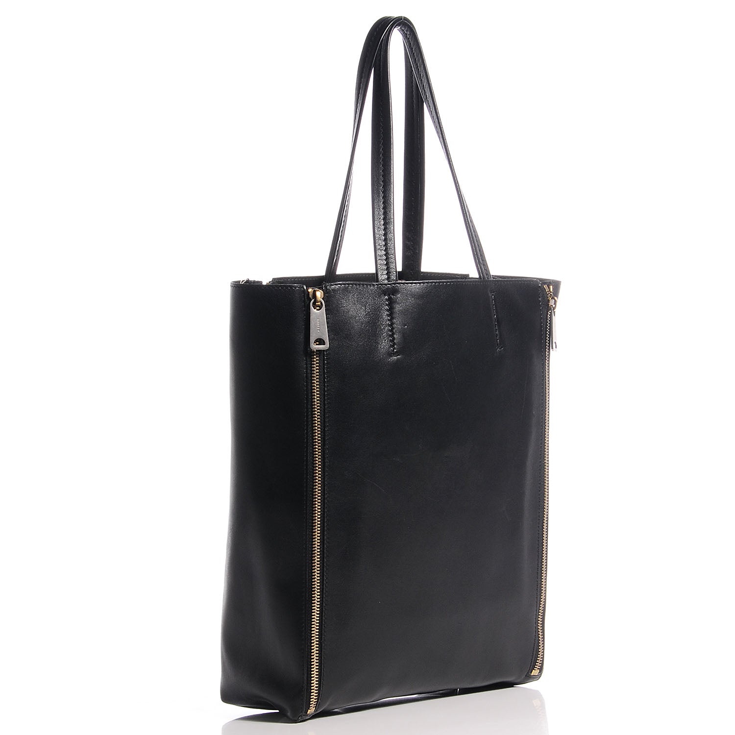 Celine Smooth Lambskin Small Vertical Zip Gusset Cabas Black 3 of 9