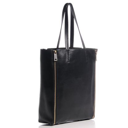 Celine Smooth Lambskin Small Vertical Zip Gusset Cabas Black 3 of 9