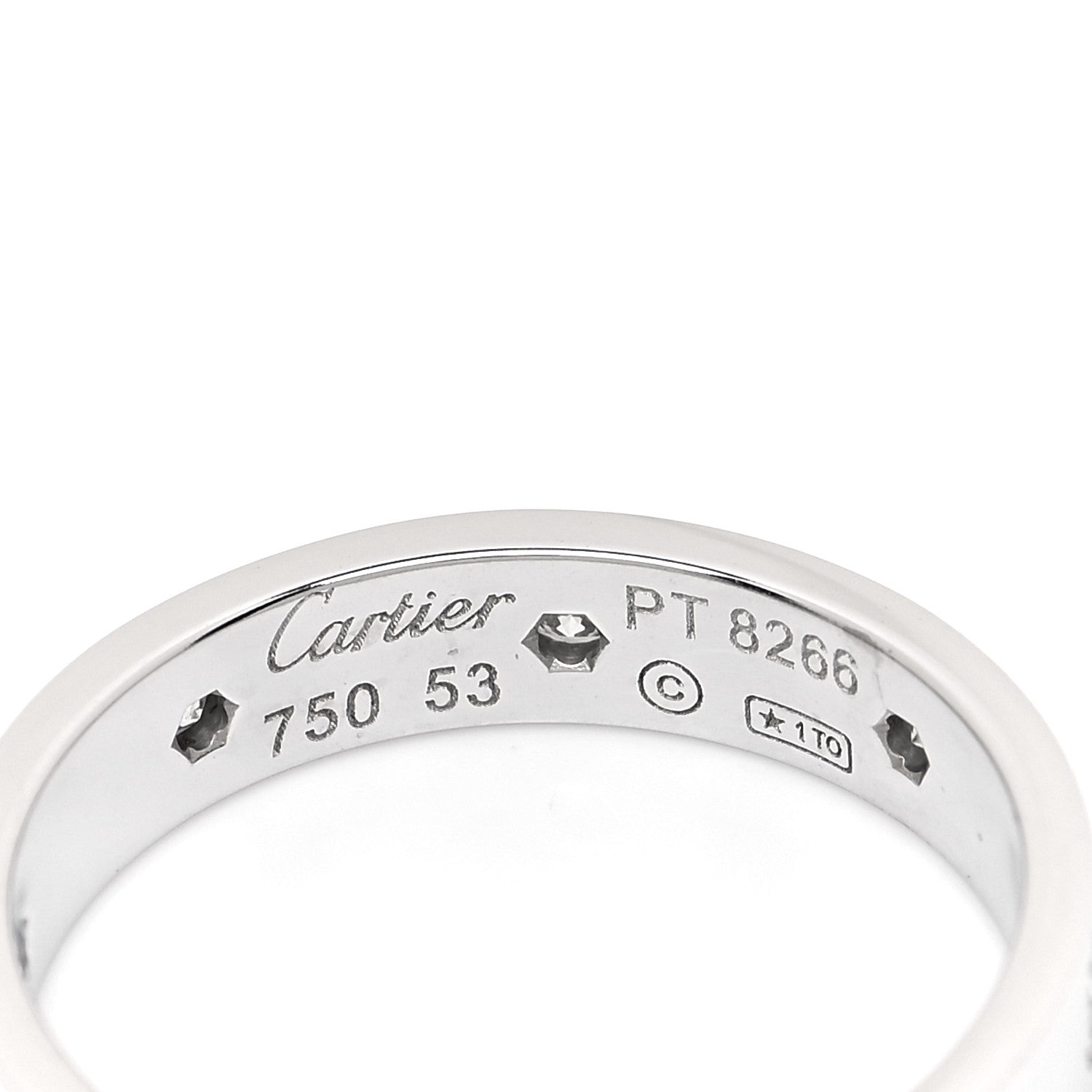 Cartier 18K White Gold 8 Diamond 4mm LOVE Wedding Band Ring 53 6.25 4 of 5