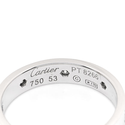 Cartier 18K White Gold 8 Diamond 4mm LOVE Wedding Band Ring 53 6.25 4 of 5