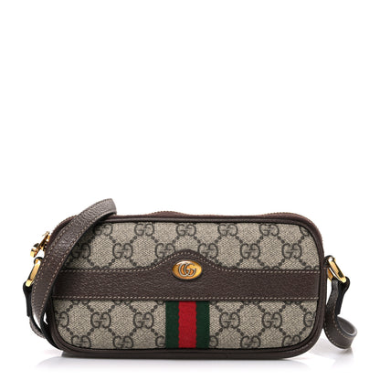 Gucci GG Supreme Monogram Web Mini Ophidia GG Bag Brown 1 of 12
