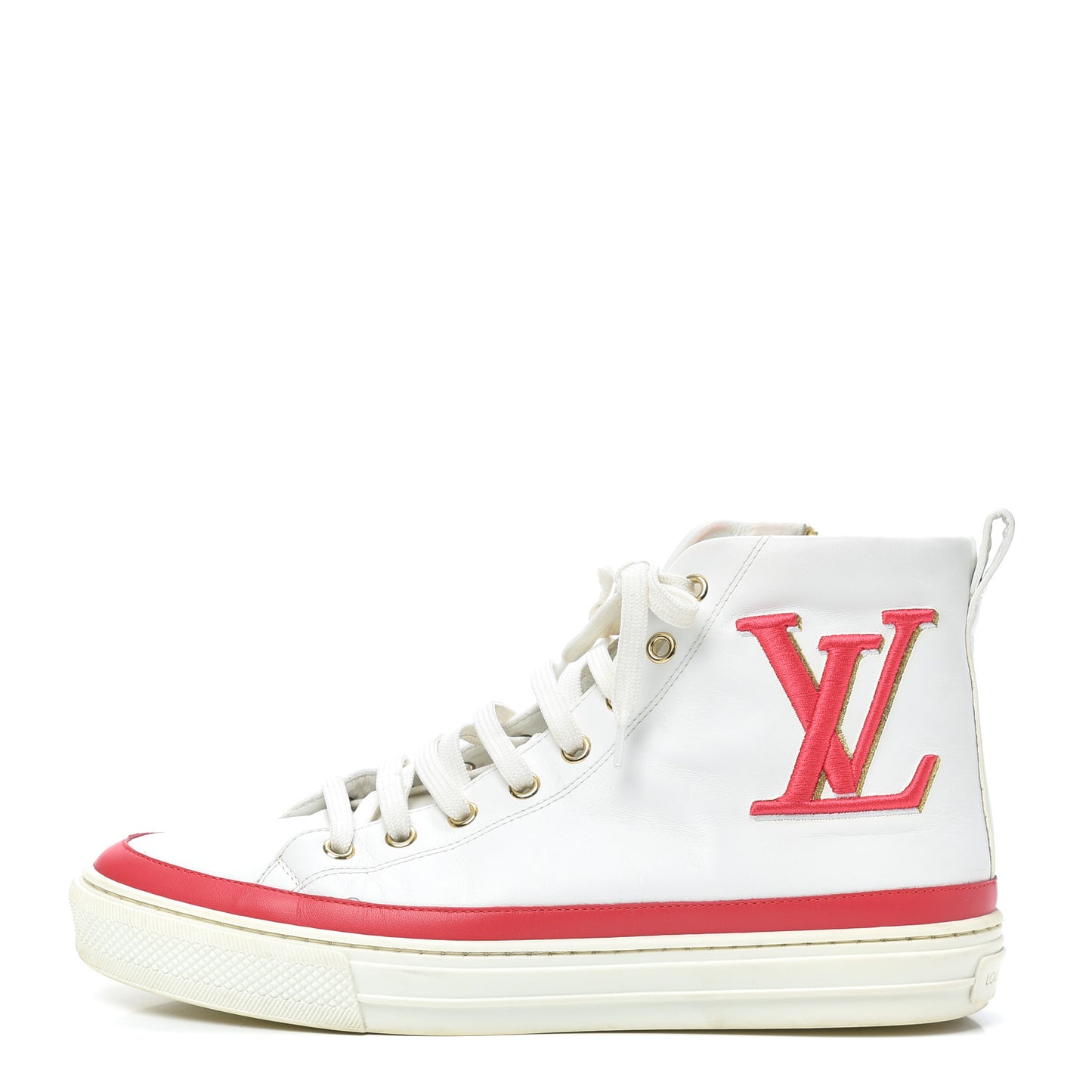 Calfskin LV Stellar Sneaker Boots 38 White Framboise