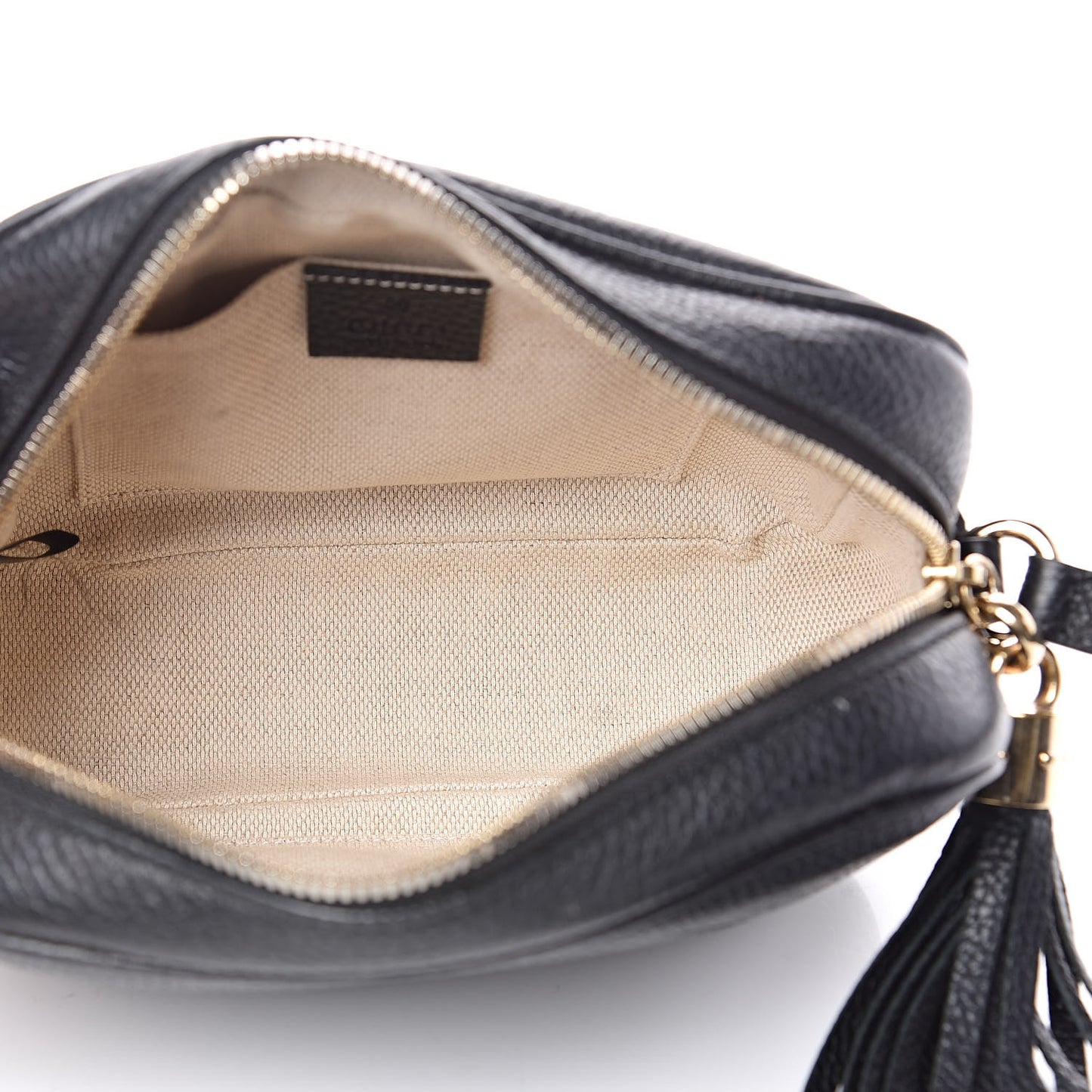 Pebbled Calfskin Small Soho Disco Bag Black