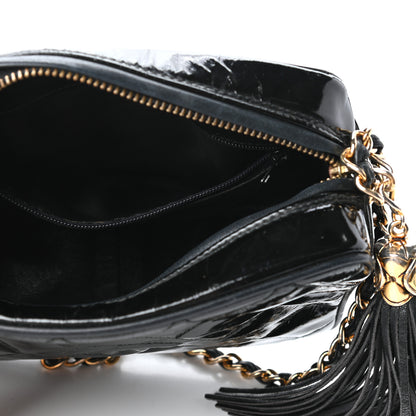 Chanel Patent Tassel Quilted Shoulder Bag Black 5 of 10