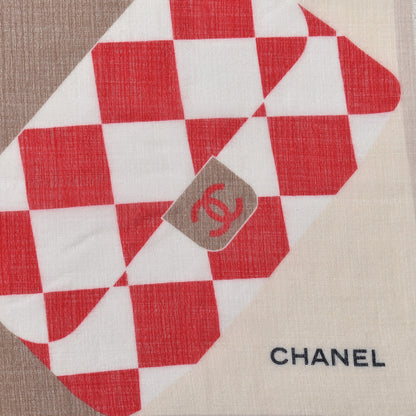 Chanel Cashmere Silk CC Scarf Beige Red 3 of 5
