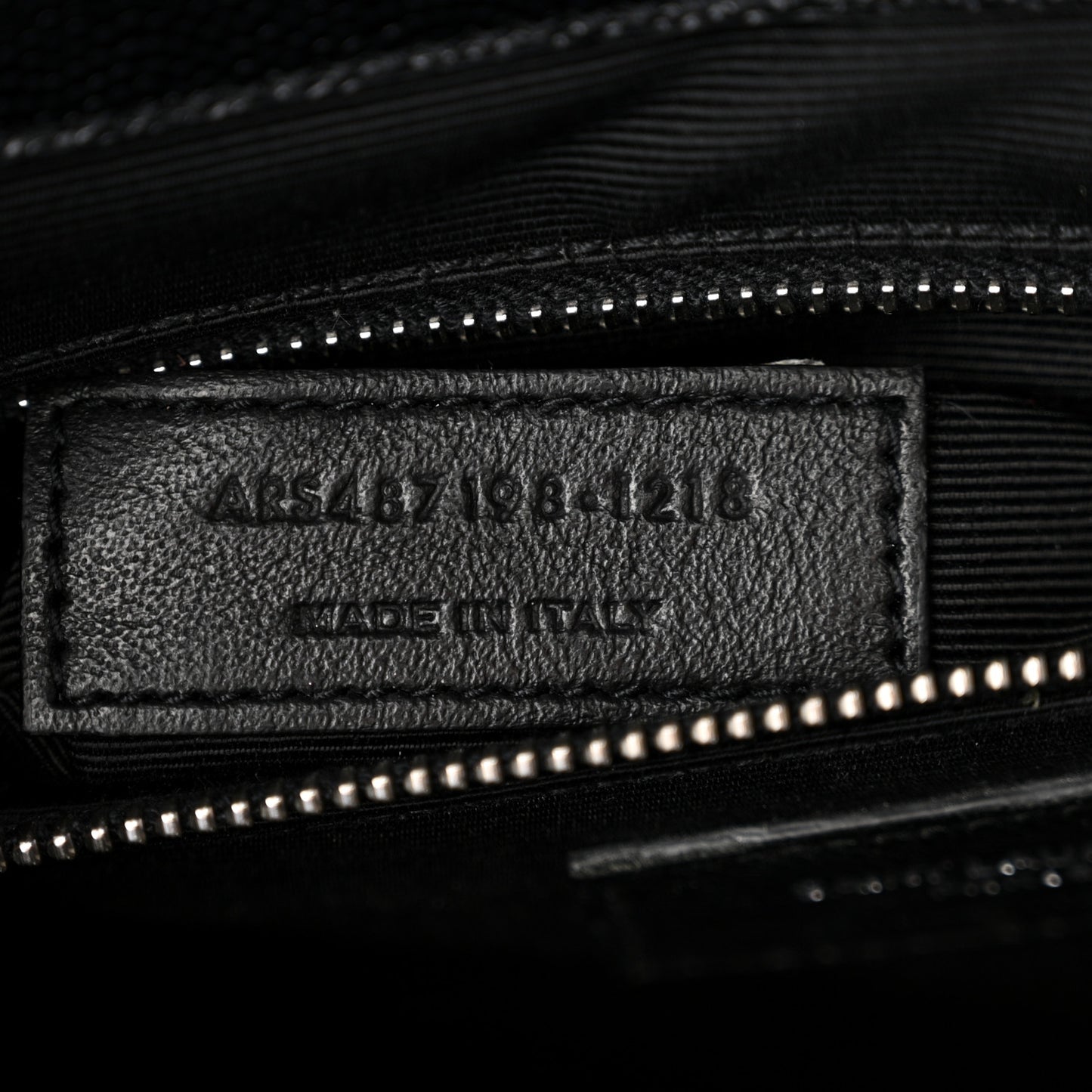 Grain De Poudre Textured Mixed Matelasse Large Triquilt Monogram Satchel Black