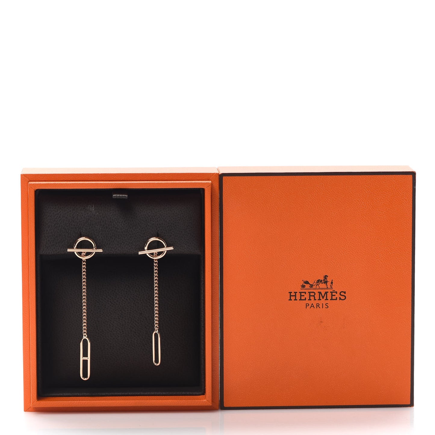 18K Rose Gold Echappee Asymmetric Earrings
