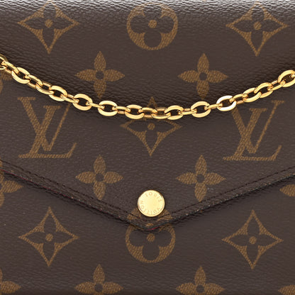 Louis Vuitton Monogram Pochette Felicie Chain Wallet Fuchsia 10 of 13