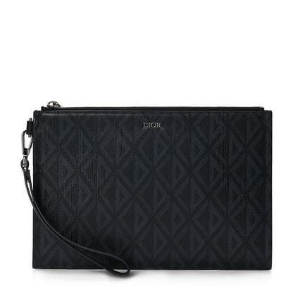 Christian Dior Coated Canvas CD Diamond Hit The Road A5 Pouch Black 1 of 6