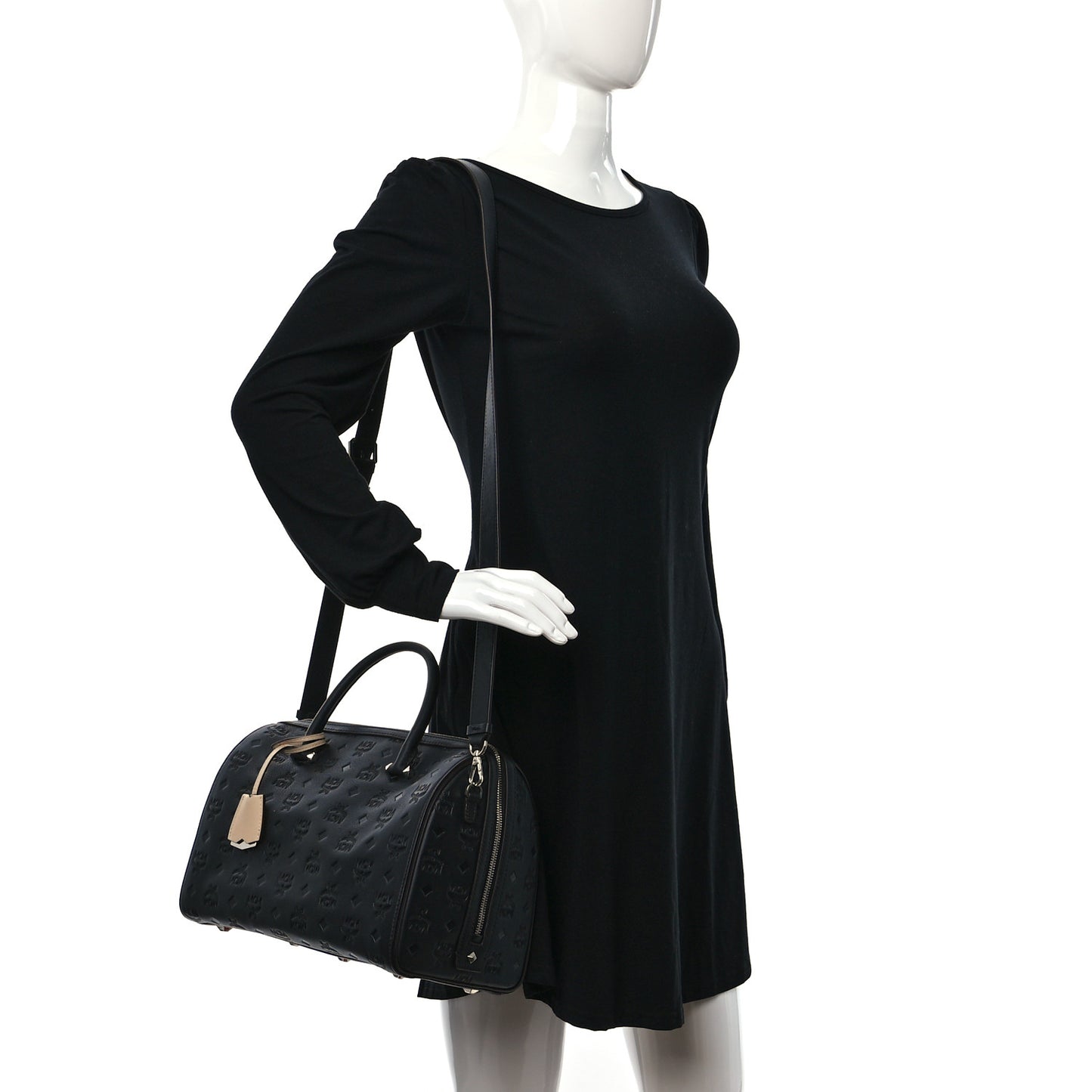 Calfskin Ottomar Monogram Essential Boston Bag Black