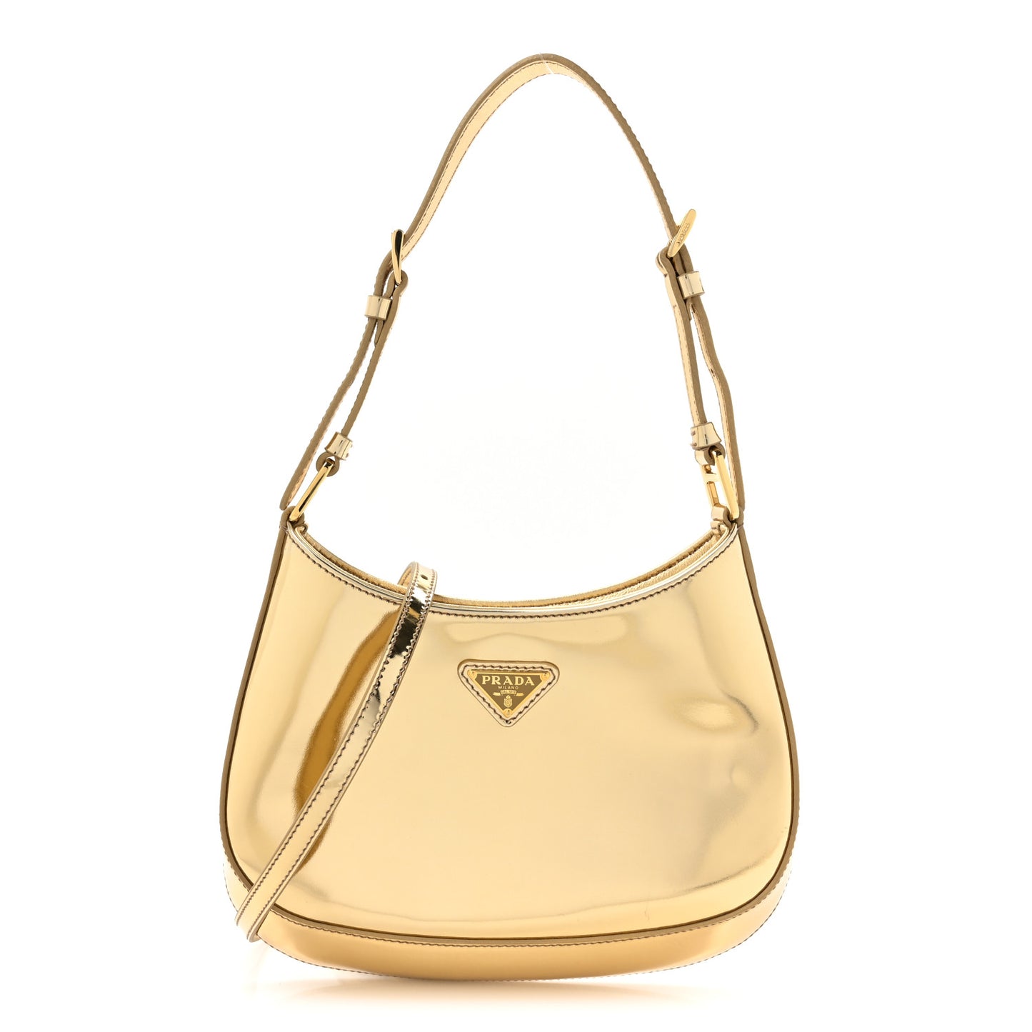 Spazzolato Cleo Adjustable Strap Shoulder Bag Platino