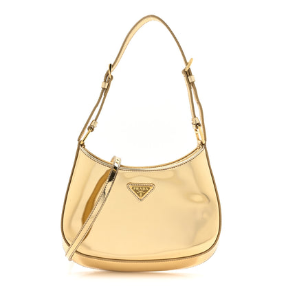 Prada Spazzolato Cleo Adjustable Strap Shoulder Bag Platino 1 of 9