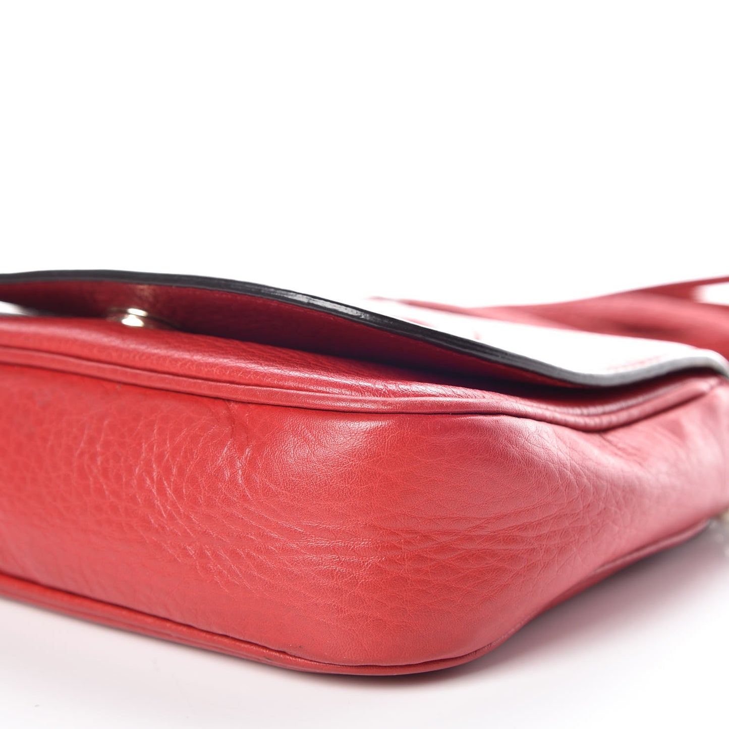 Pebbled Calfskin Small Soho Flap Crossbody Red