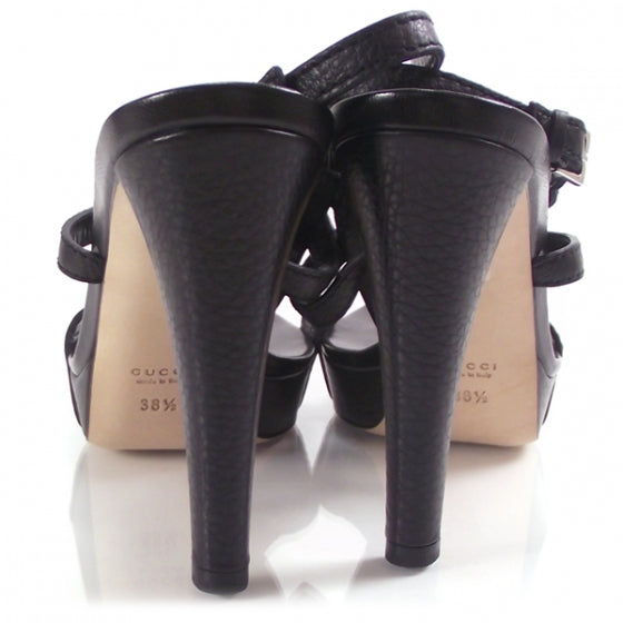 Gucci Leather Icon T Strap Heels 38.5 3 of 8