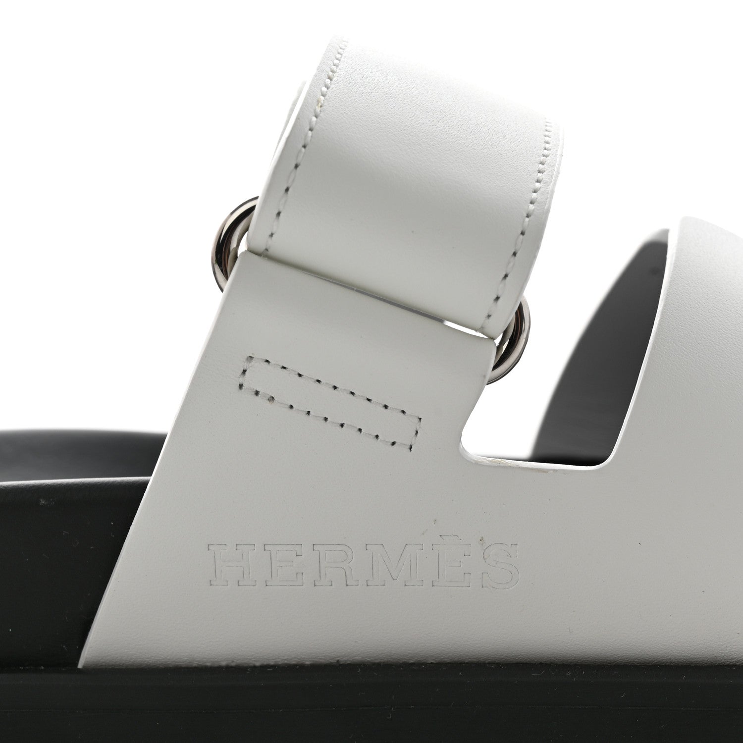 Hermes Calfskin Womens Chypre Sandals 35.5 White 8 of 10