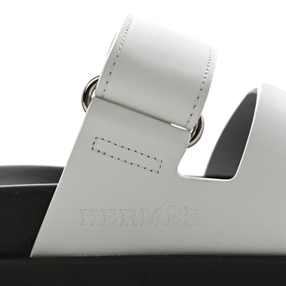 Hermes Calfskin Womens Chypre Sandals 35.5 White 8 of 10