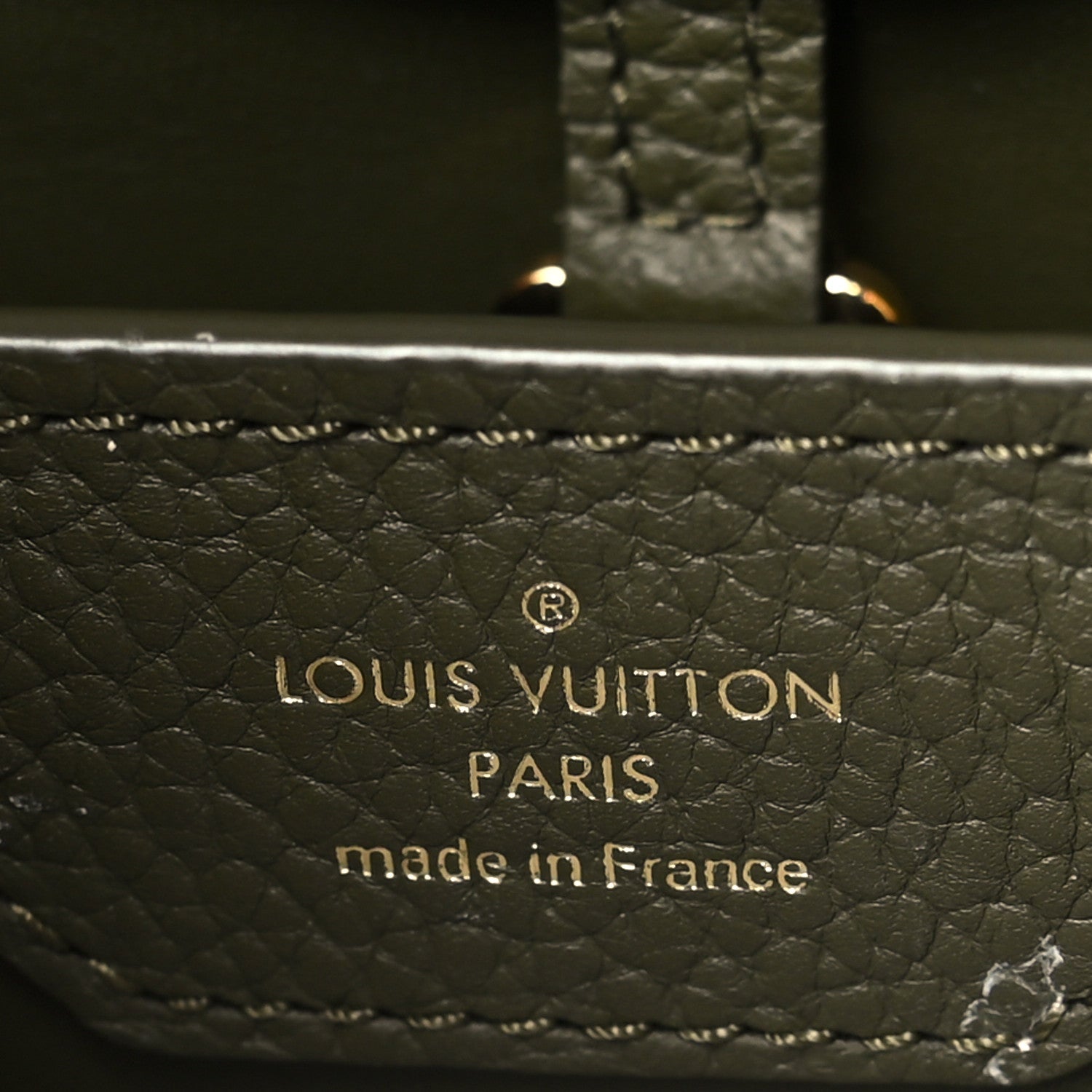 Louis Vuitton Taurillon Capucines MM Smokey Brown Green Creme Pink 6 of 8