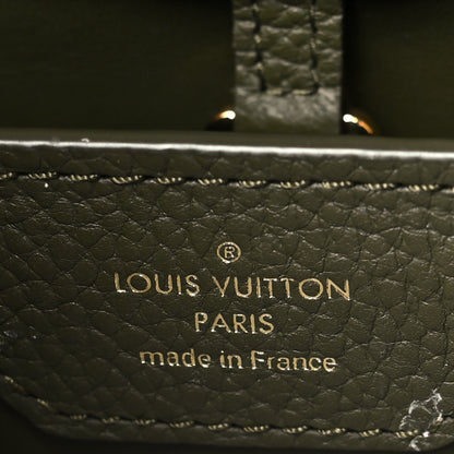 Louis Vuitton Taurillon Capucines MM Smokey Brown Green Creme Pink 6 of 8