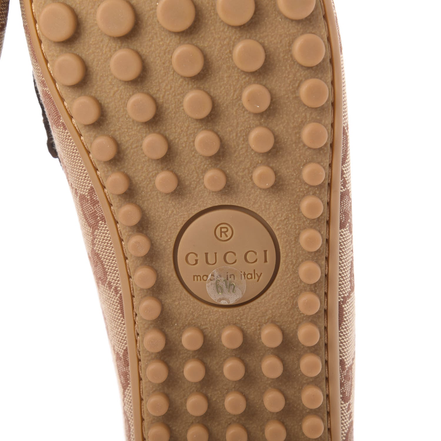 Gucci GG Monogram Suede Mens Driver Loafers 6.5 Beige Ruggine Cuir 6 of 9