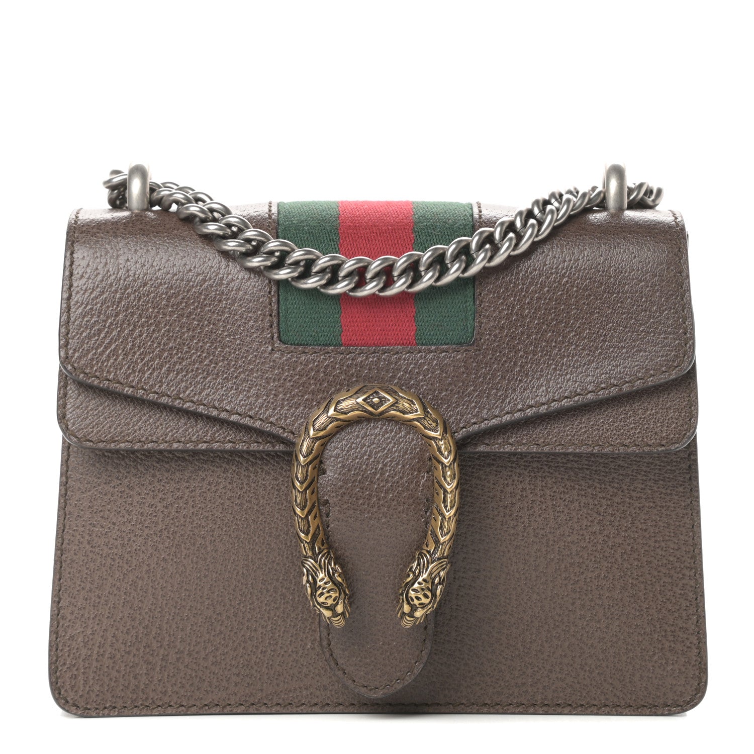 Gucci Textured Calfskin Web Mini Dionysus Shoulder Bag New Acero 1 of 10