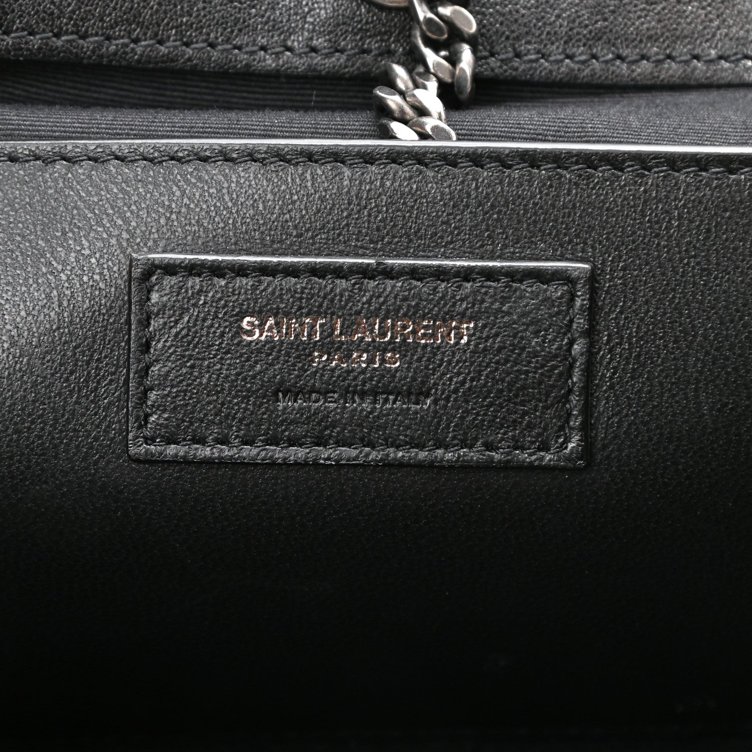 Saint Laurent Vintage Lambskin Chevron Monogram Small Nolita Black 6 of 10
