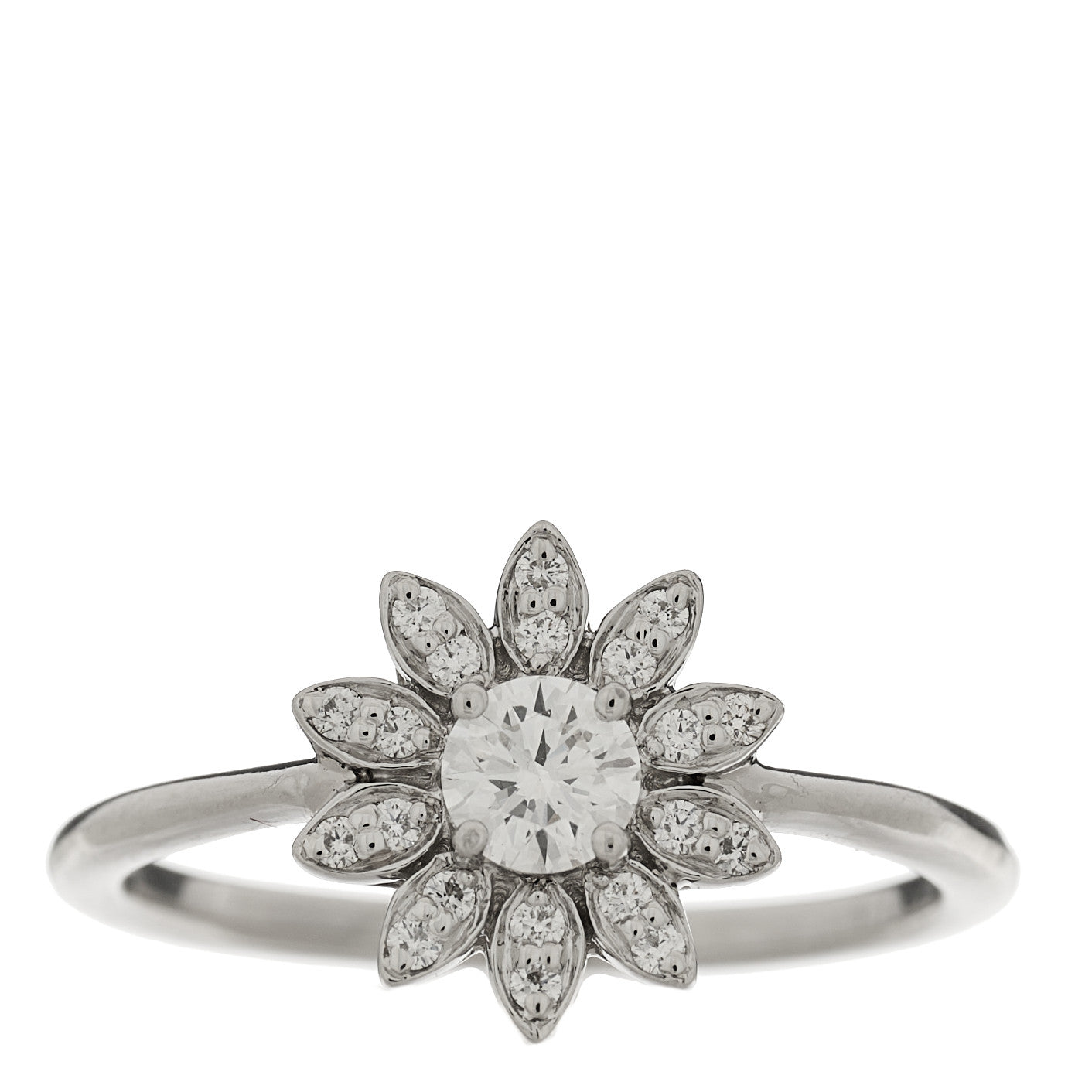 Tiffany Platinum Diamond Enchant Garden Flower Ring 48 4.5 1 of 4
