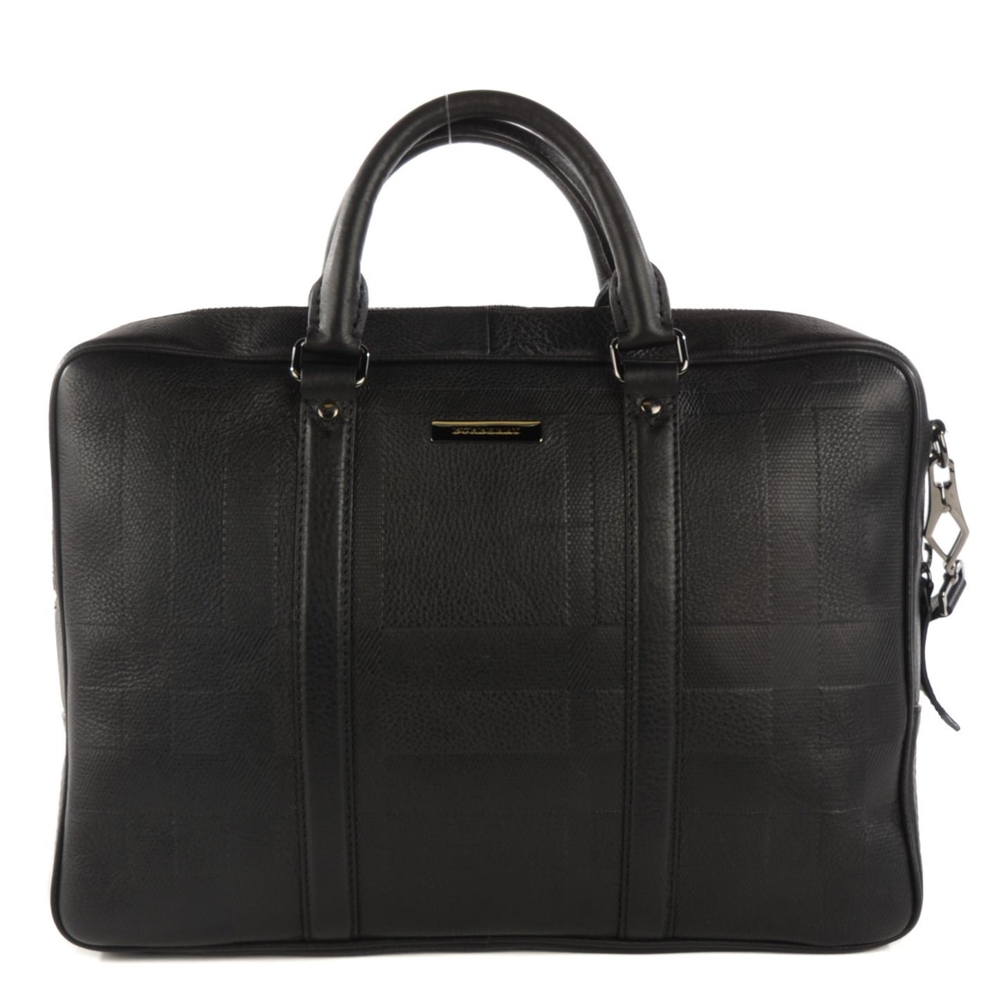 Heritage Grain Check Embossed Business Bag Black