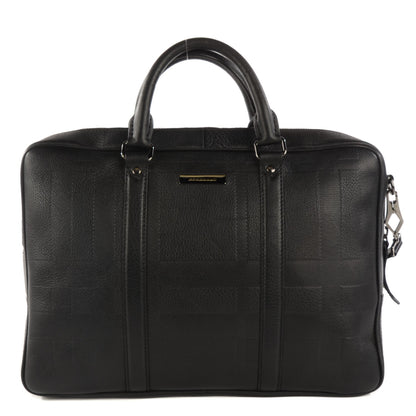 Burberry Heritage Grain Check Embossed Business Bag Black 1 of 7
