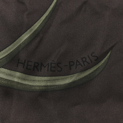 Hermes Silk Bouquet Final Scarf 90 Ebene Sable Vert 2 of 5