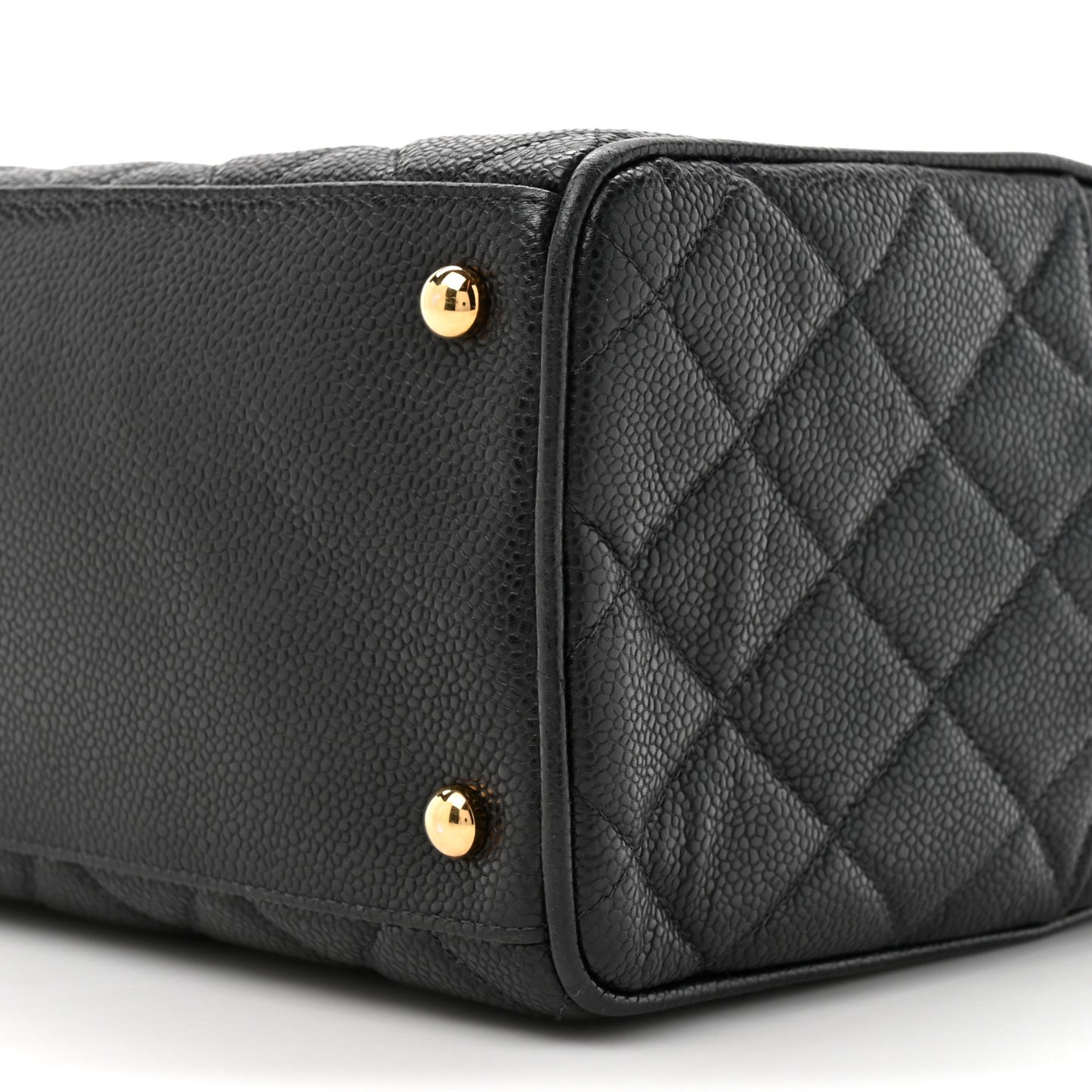 Caviar Quilted Large Bowler Black