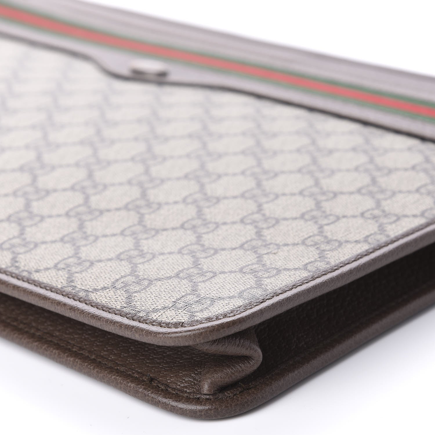 Gucci GG Supreme Monogram Textured Calfskin Web Ophidia Documents Holder Beige Ebony New Acero 7 of 9