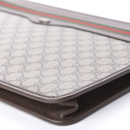 Gucci GG Supreme Monogram Textured Calfskin Web Ophidia Documents Holder Beige Ebony New Acero 7 of 9