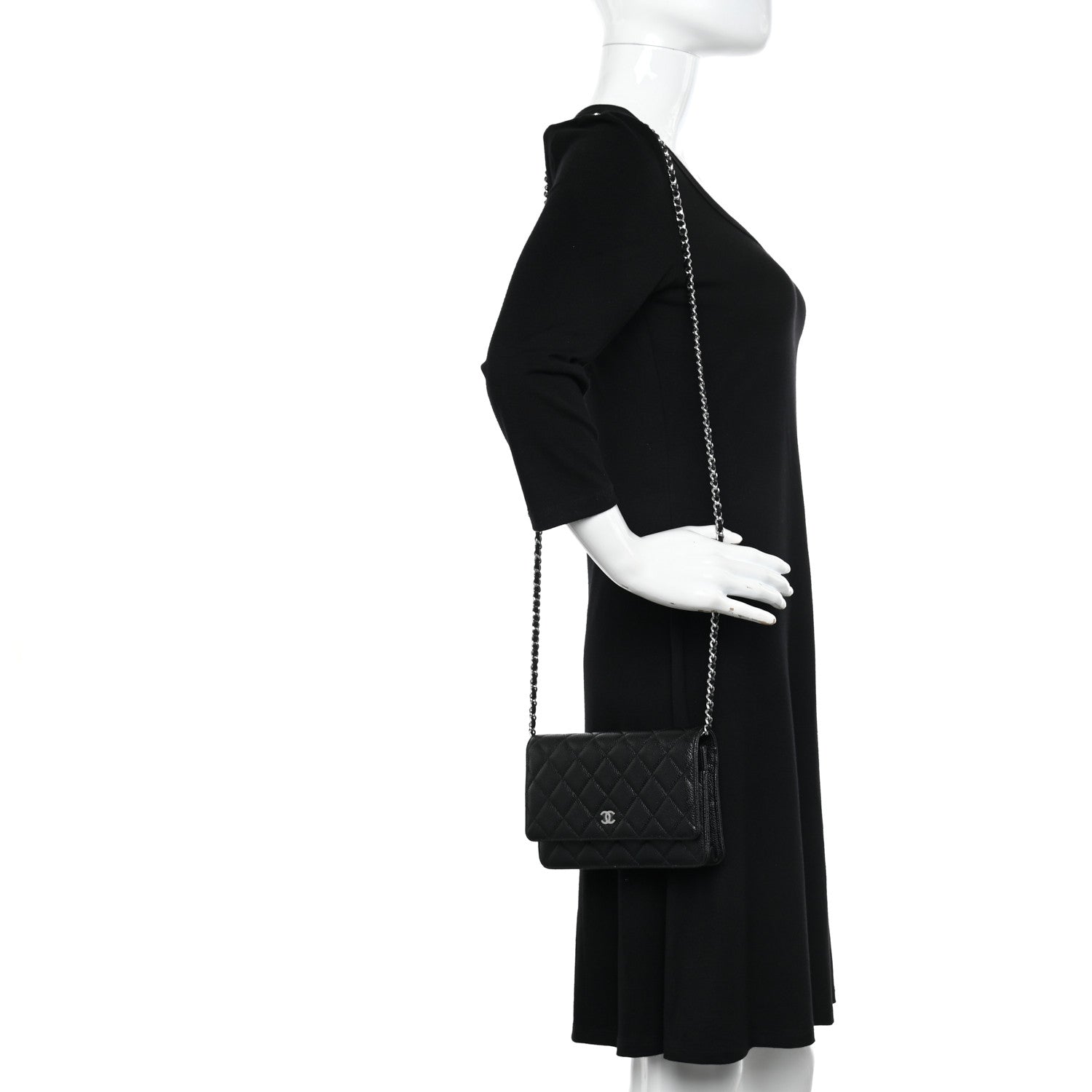 Chanel Caviar Quilted Wallet on Chain WOC Black 2 of 12