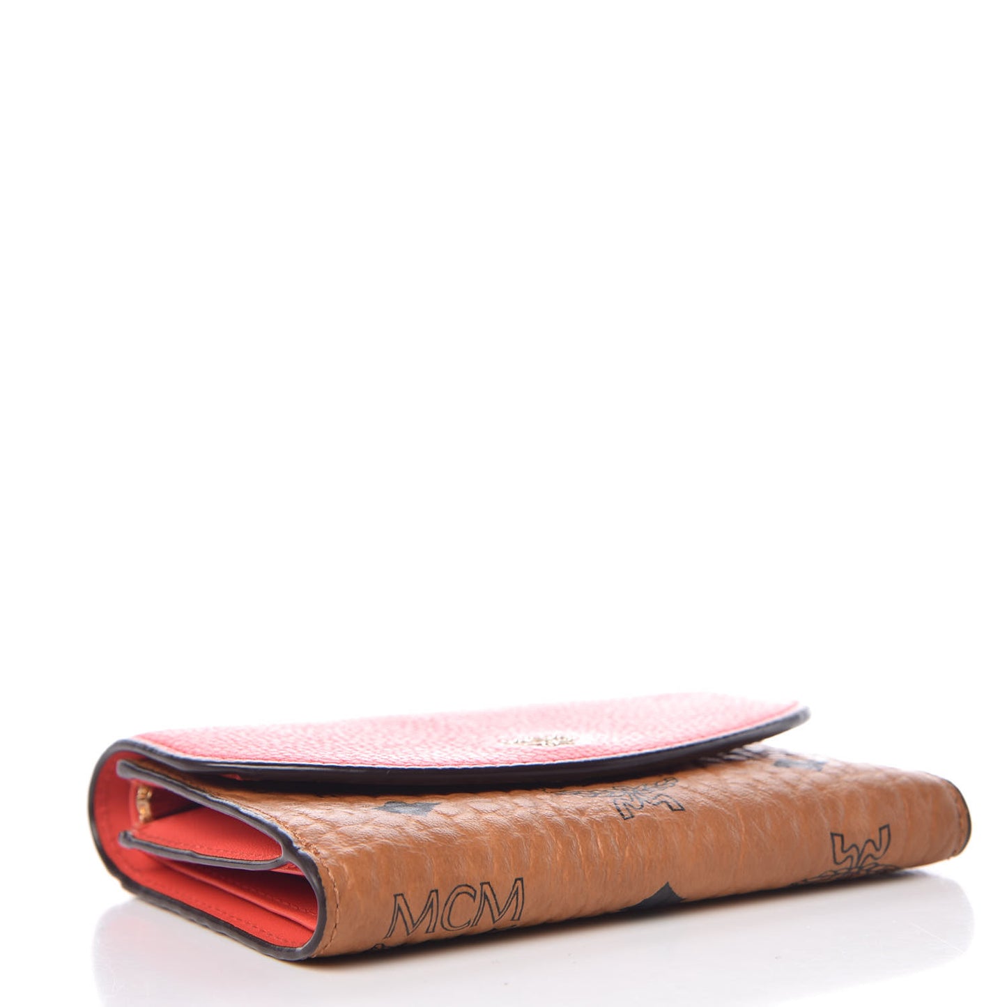 Visetos Grained Calfskin Tri-Fold Wallet Marigold Orange