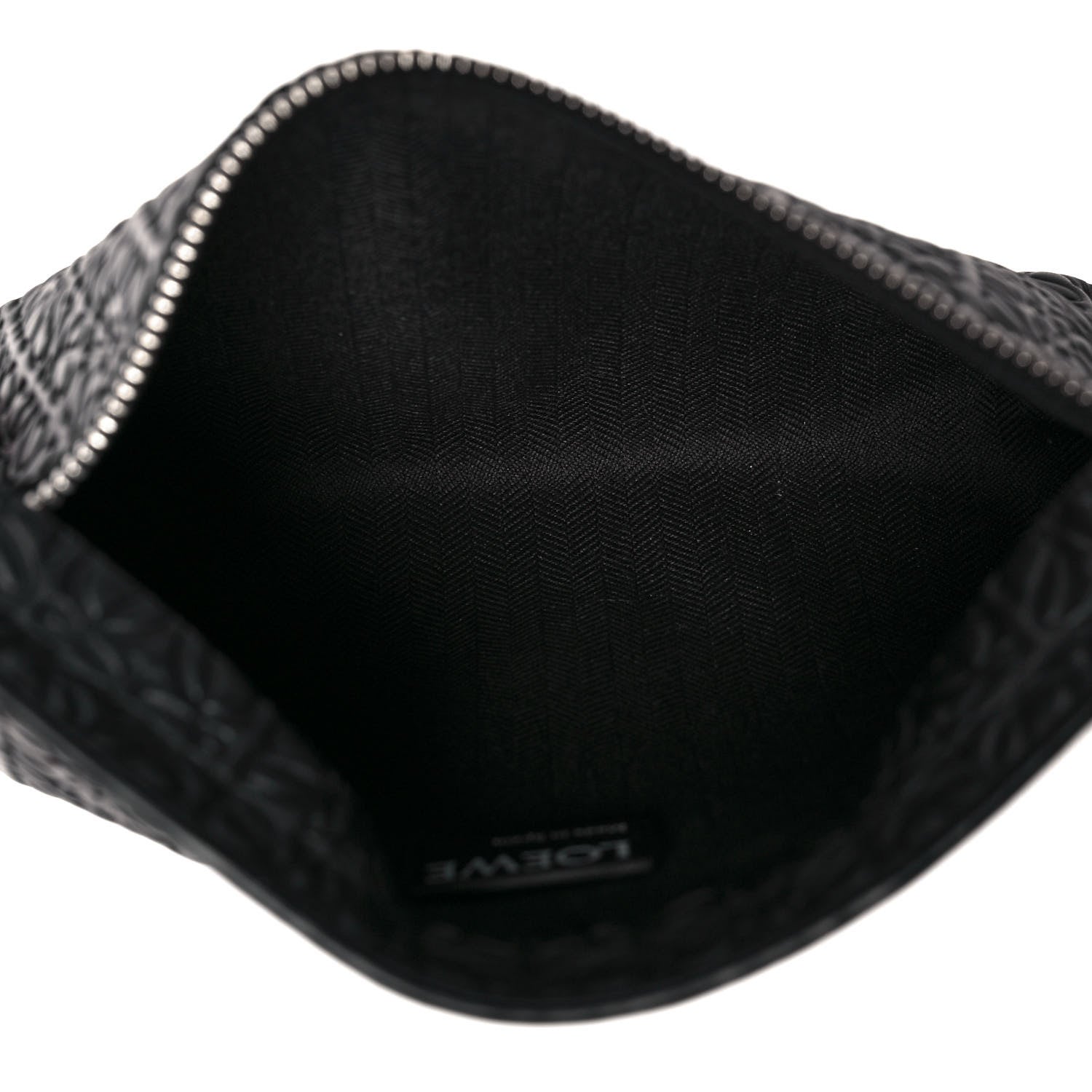 Loewe Calfskin Embossed Medium Repeat T Pouch Black 10 of 17