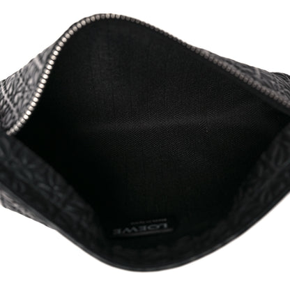 Loewe Calfskin Embossed Medium Repeat T Pouch Black 10 of 17