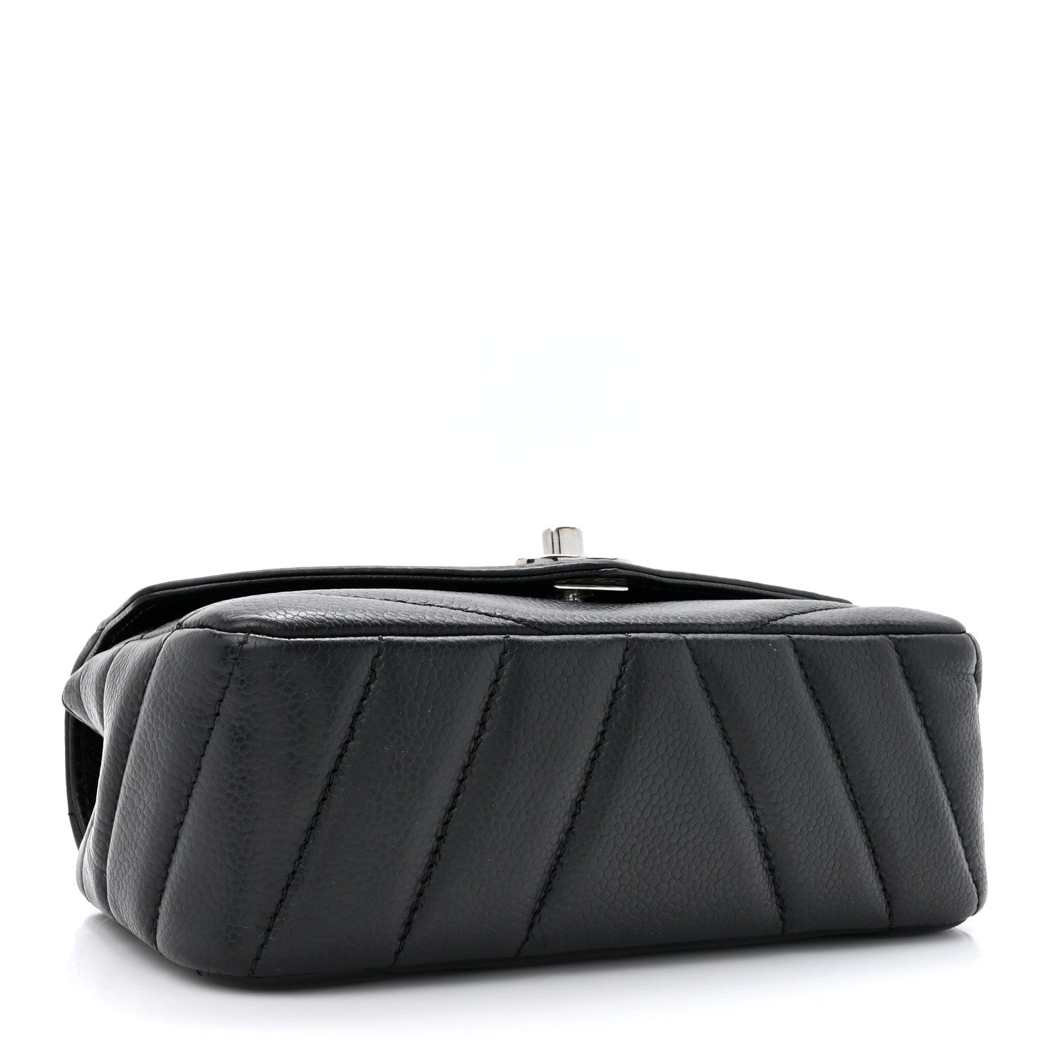 Chanel Caviar Chevron Quilted Small Single Flap Black 4 of 10