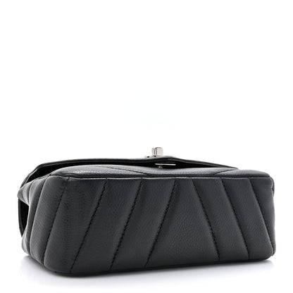Chanel Caviar Chevron Quilted Small Single Flap Black 4 of 10