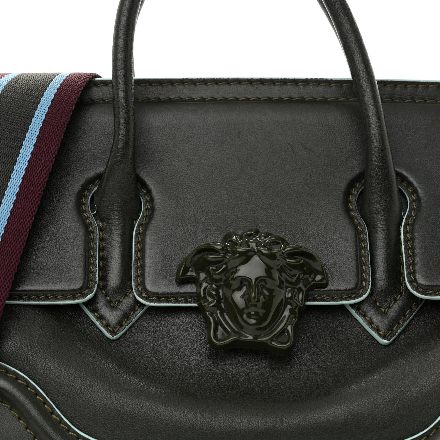 Versace Calfskin Medium Palazzo Empire Bag Army 7 of 20