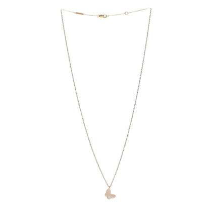 Van Cleef & Arpels 18K Yellow Gold Mother of Pearl Sweet Alhambra Butterfly Pendant Necklace 3 of 6