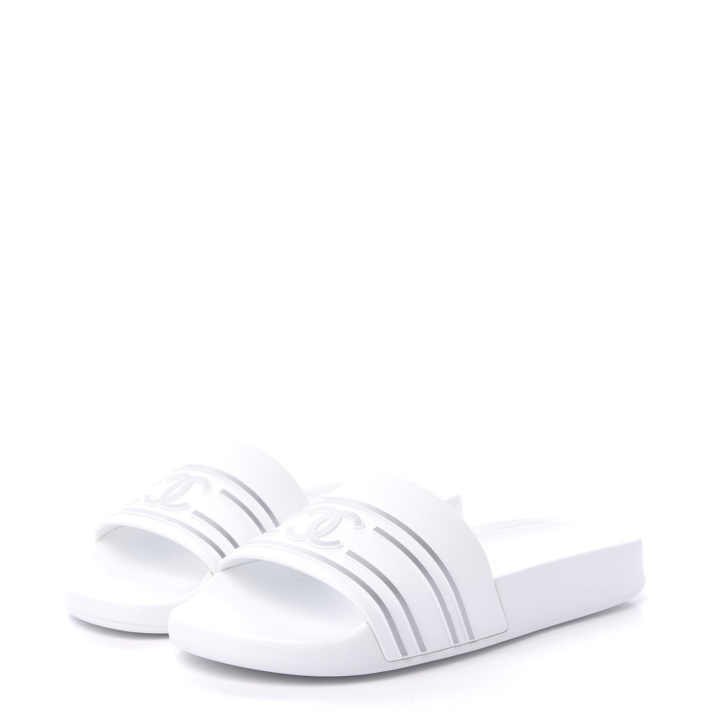 PVC CC Mules Sandals 38 White Grey