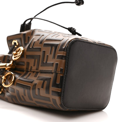 Fendi Vitello Liberty F is Fendi Bi-Color FF 1974 Embossed Mini Mon Tresor Bucket Bag Maya Black 8 of 9