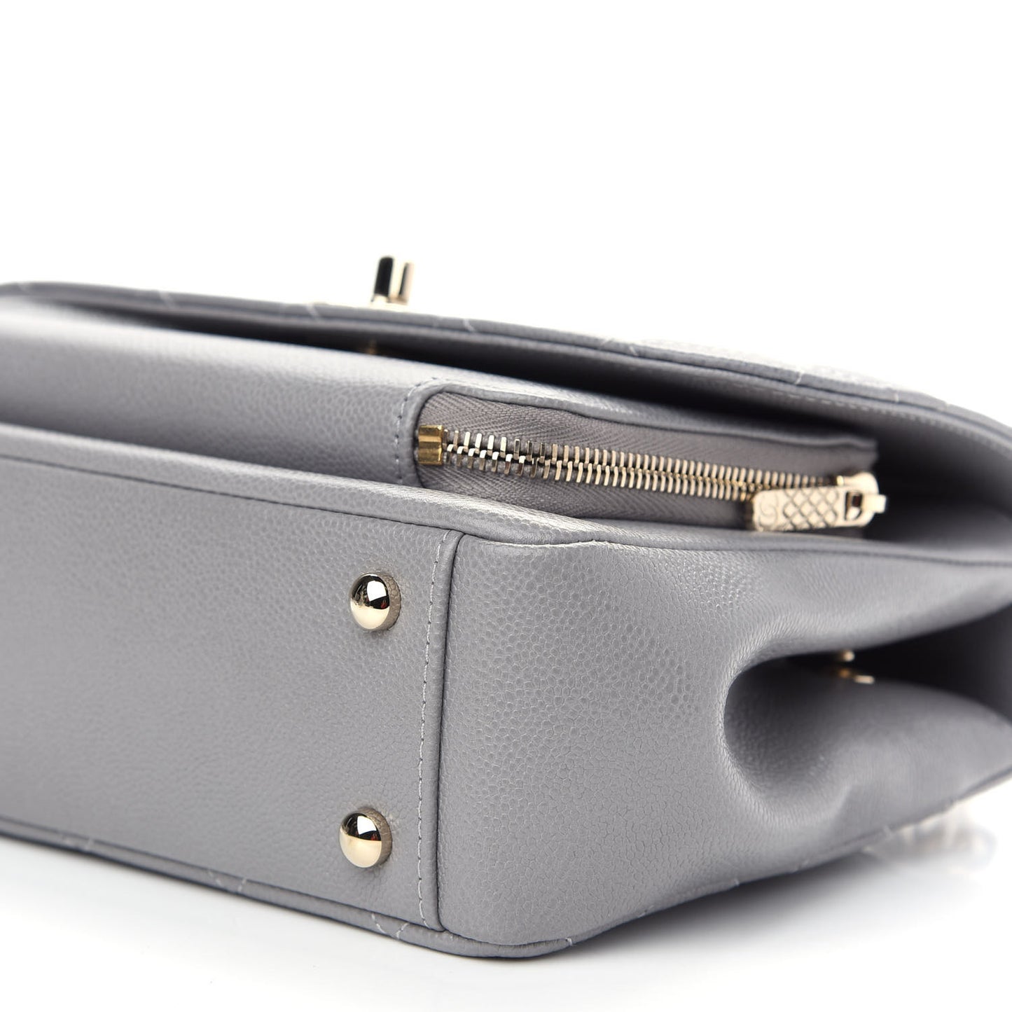 Caviar Quilted Medium Business Affinity Flap Grey