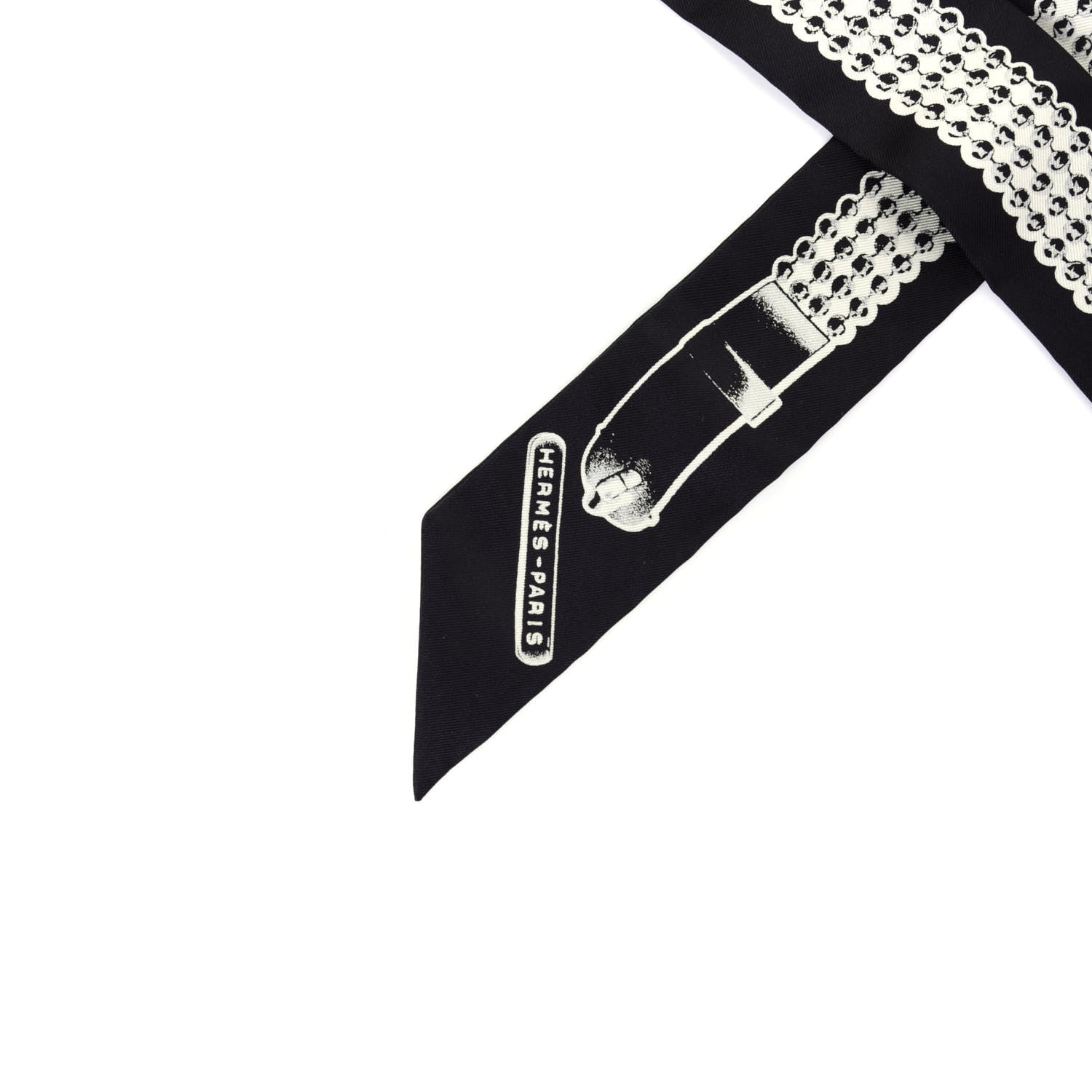 Hermes Silk Le Tresor De Medor Twilly Black White 3 of 6