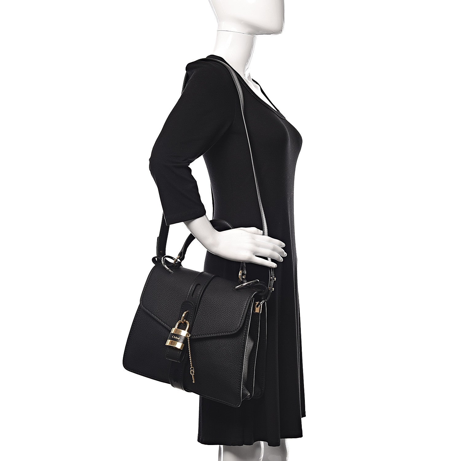 Chloe Grained Calfskin Medium Aby Day Shoulder Bag Black 2 of 9