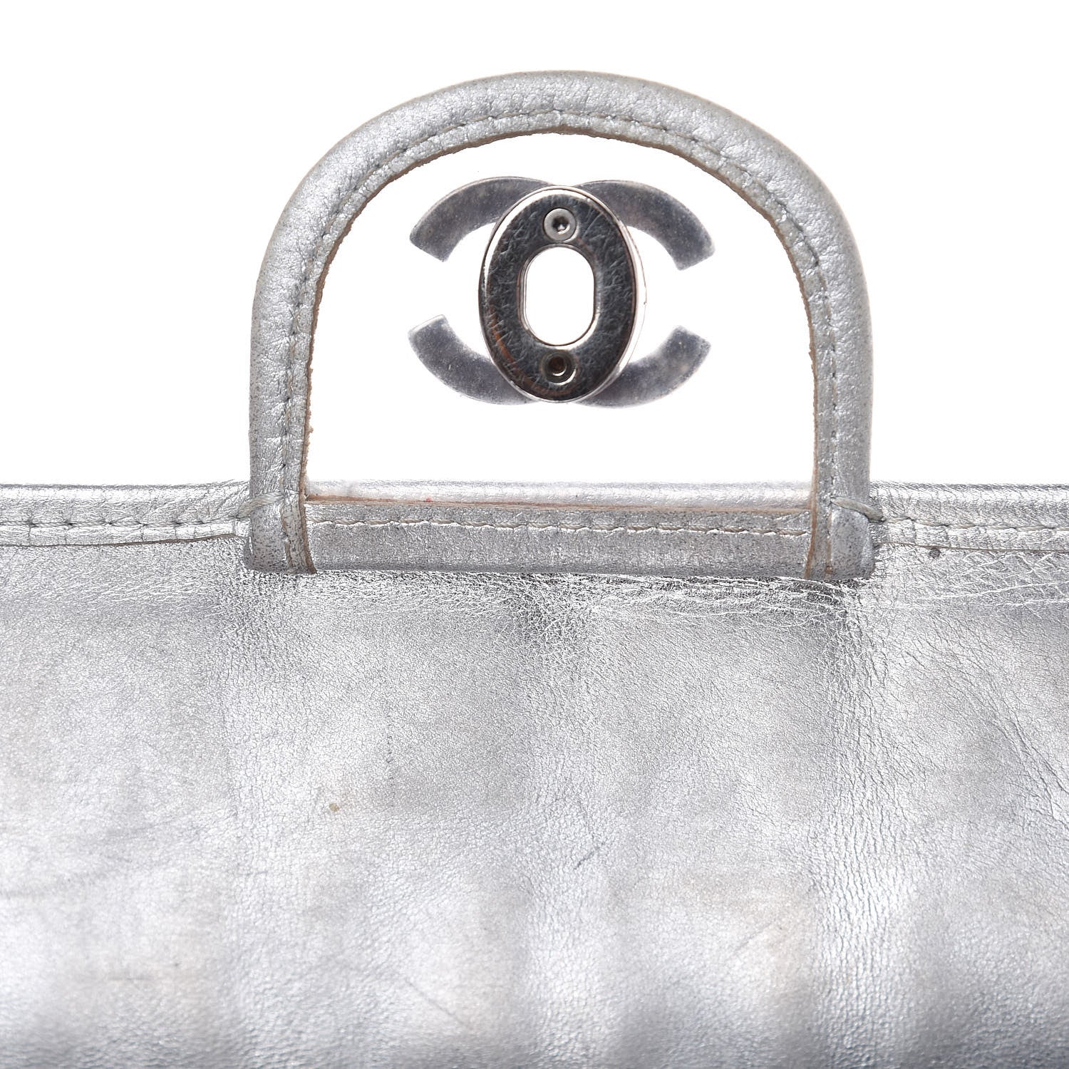 Chanel Vinyl Large Ice Cube Flap Silver 19 of 19