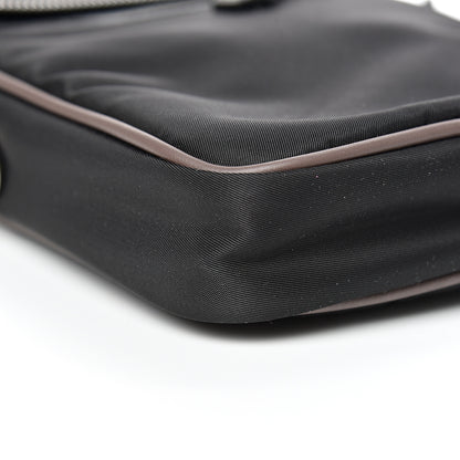 Fendi Nylon Fabric Jacquard Chamois FF 1974 Medium Crossbody Messenger Black Nuvola 10 of 11