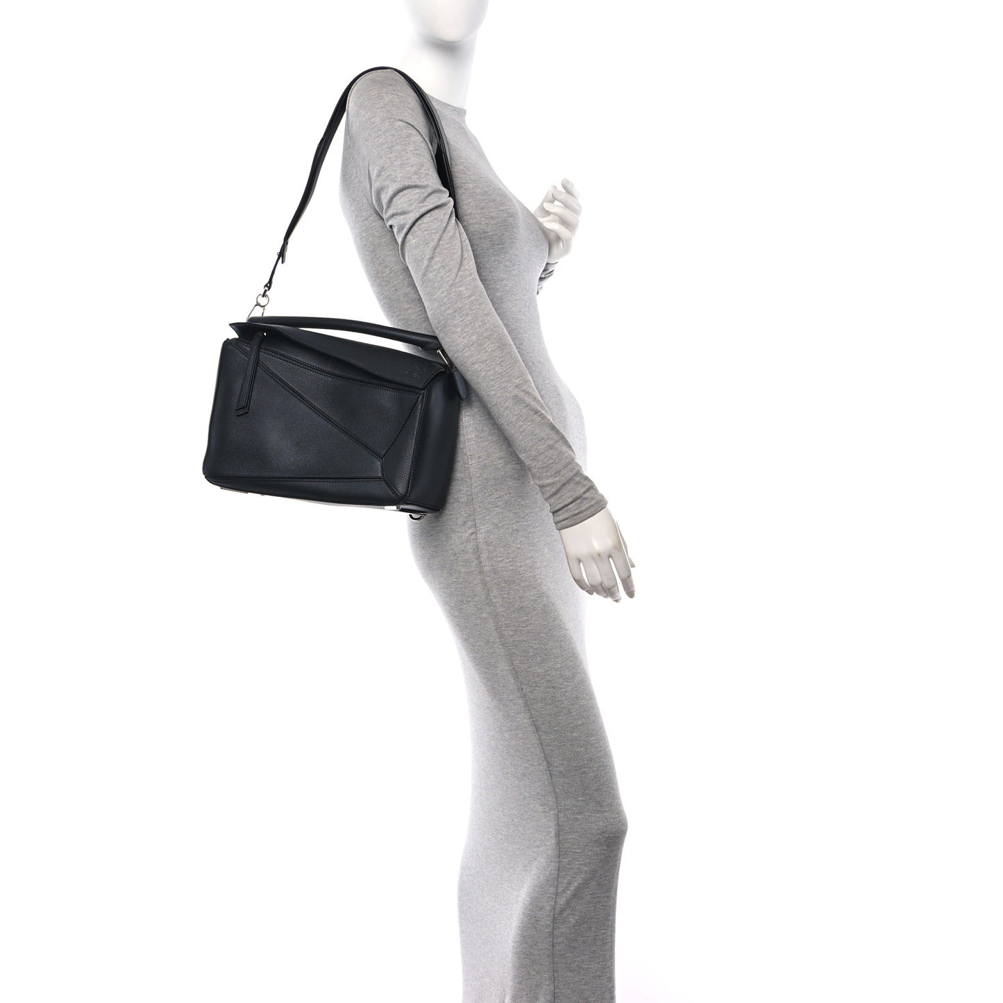 Calfskin Medium Puzzle Bag Black