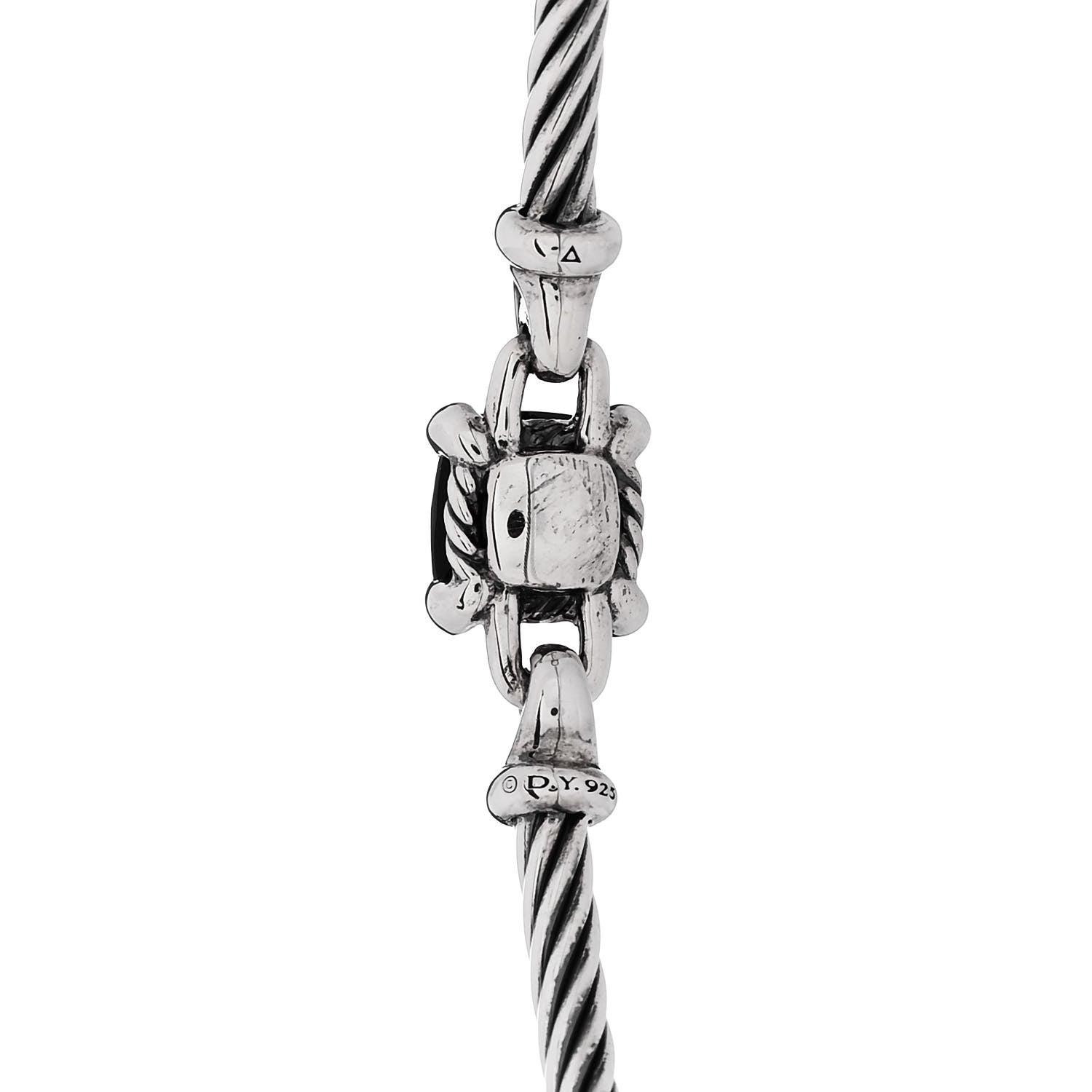 David Yurman Sterling Silver Diamond Black Onyx 8mm Chatelaine Bracelet 3 of 4