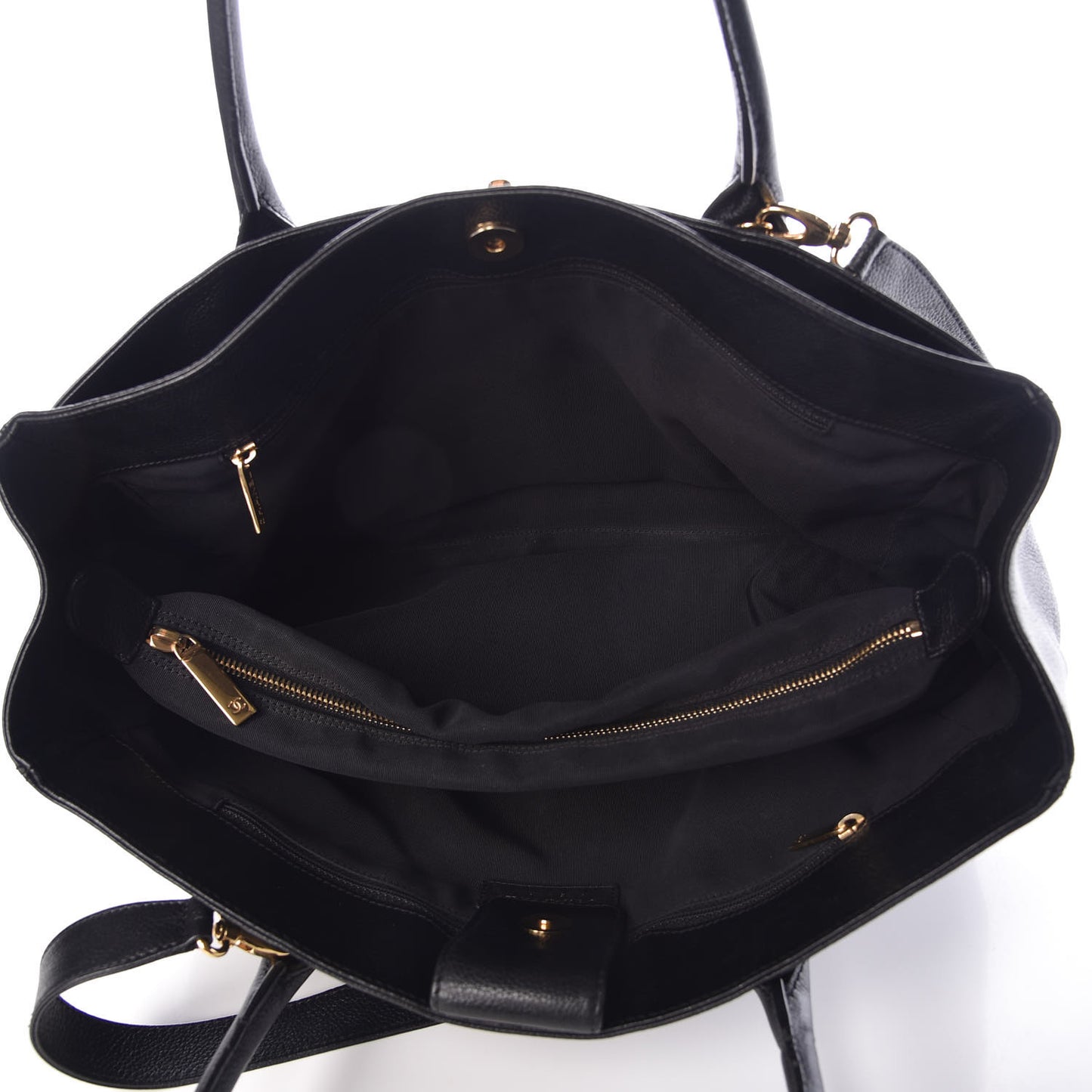 Calfskin Cerf Executive Shopper Tote Black